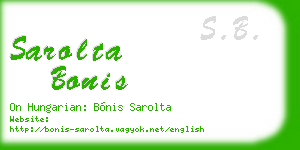 sarolta bonis business card