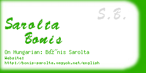 sarolta bonis business card